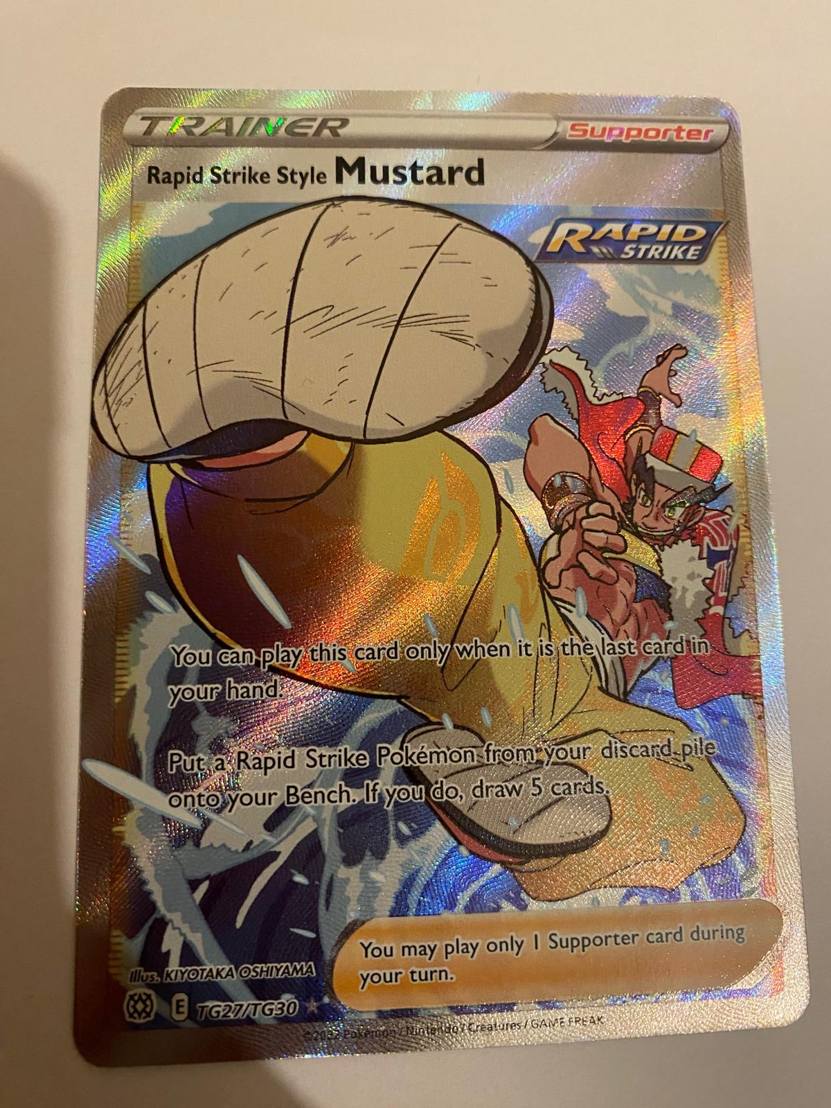 Rapid Strike Style Mustard Pokemon card