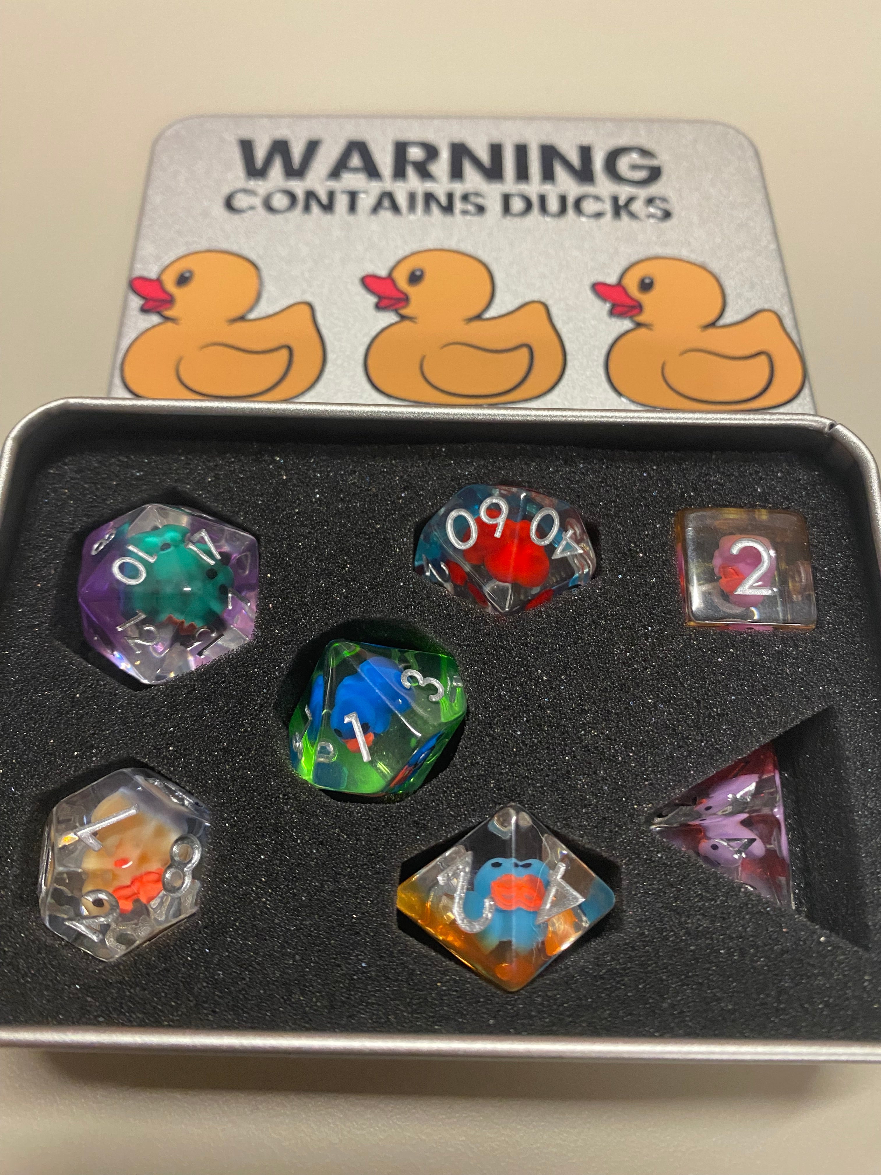 Role Playing Dice containing ducks