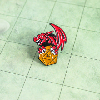Dungeons and Dragons D20 Dragon Badge Enamel Pin Broach