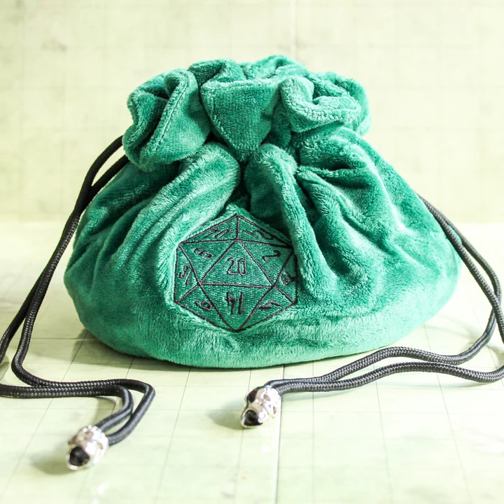 Dice bag with pockets green
