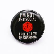 I'm not antisocial i rolled low on charisma pin