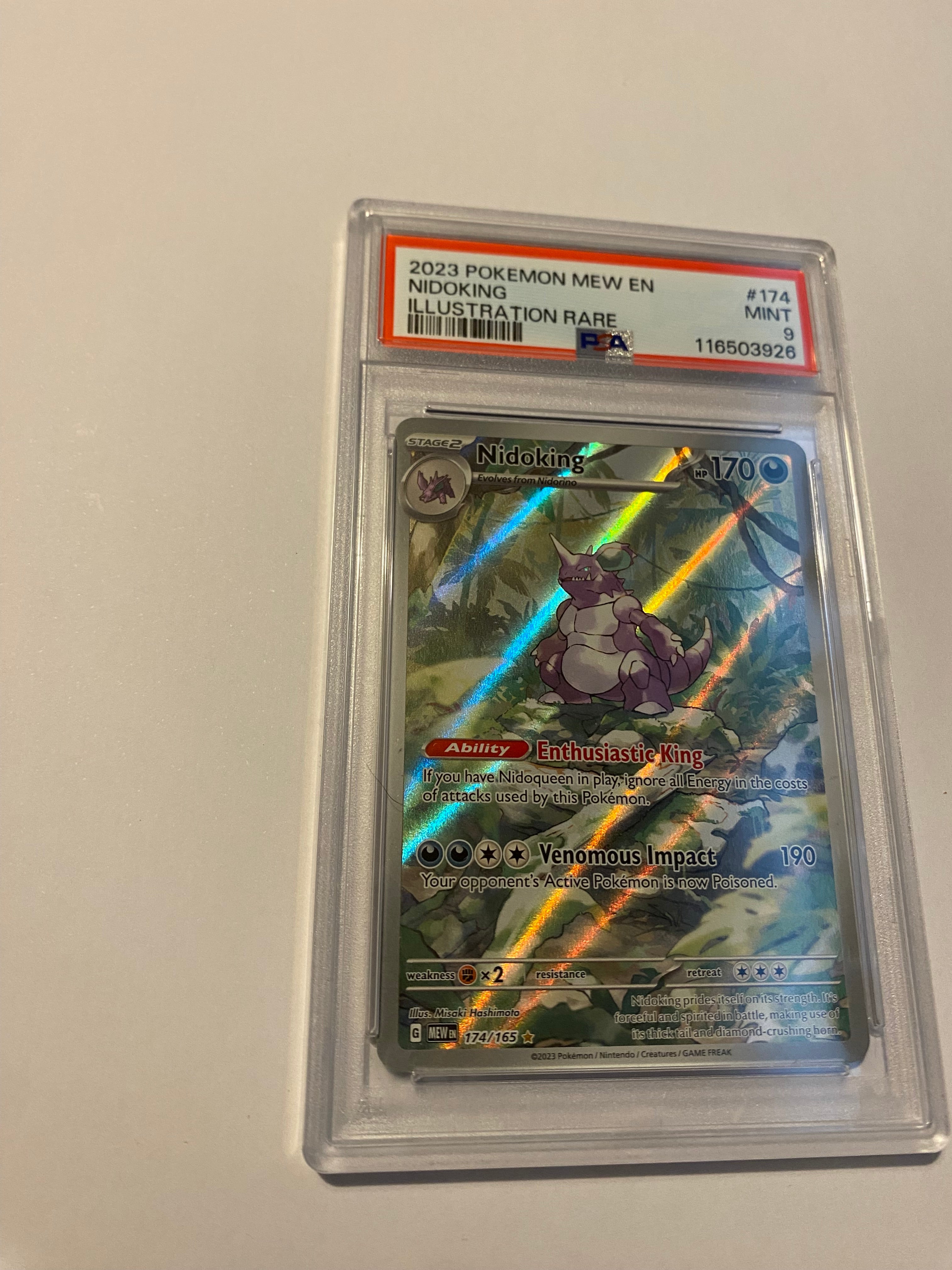 NIDOKING #174 ILLUSTRATION RARE PSA 9- MINT 2023 POKEMON MEW EN-151
