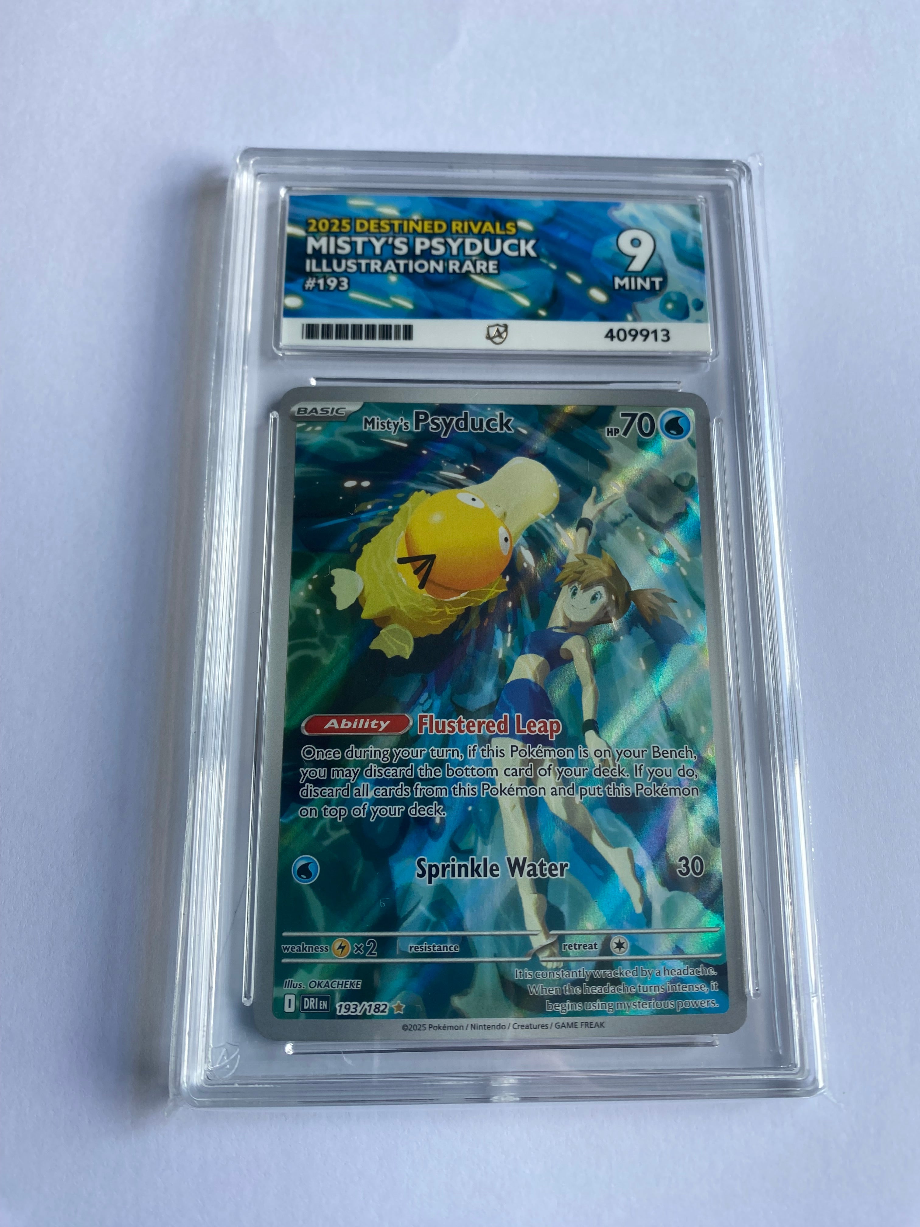 Pokemon TCG Illustration Rare Misty's Psyduck 193/182 Destined Rivals Ace Mint 9