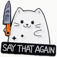 Say that again cat pin