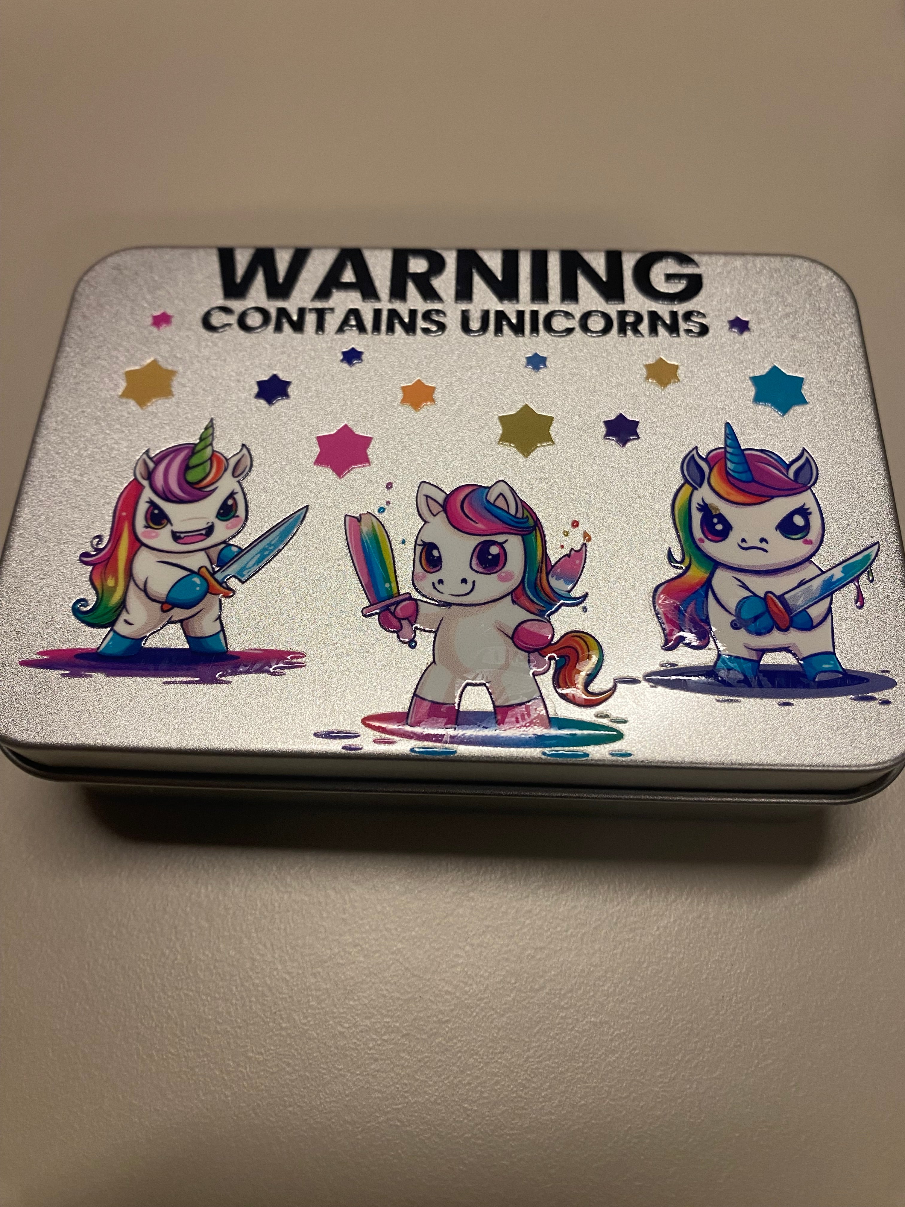 Role playing dice contains unicorns