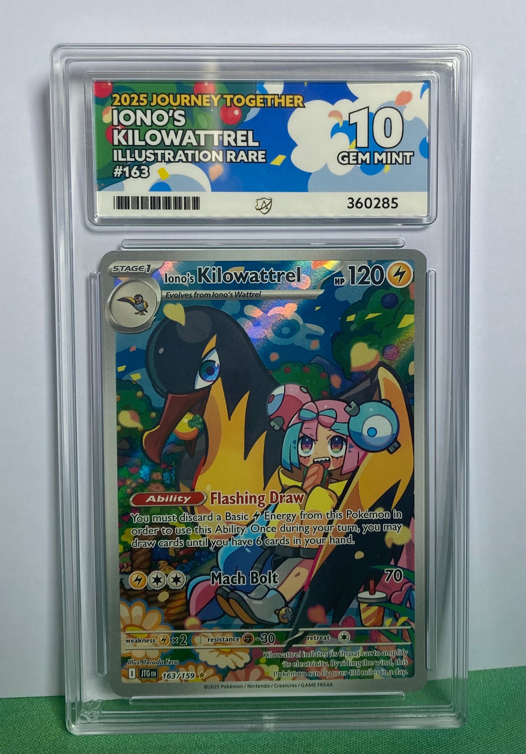 Iono's Kilowattrel Ace Grading Gem Mint 10